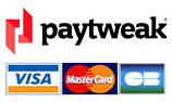 logo paytweak et carte bleu visa mastercard